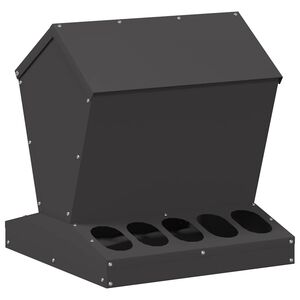 vidaXL Кокошарник Черно 40 x 40 x 45 cm Студено валцована стомана