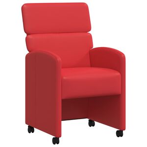 vidaXL Столове с Колела 2 бр. Изкуствена Червено 58 x 65 x 98 см