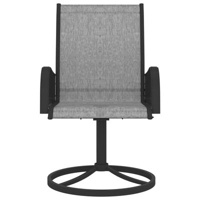 vidaXL Градински въртящи се столове, 2 бр, textilene и стомана, сиви