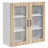 vidaXL Стенен стъклен шкаф LUCCA Дъб сонома 80 x 31 x 80 см