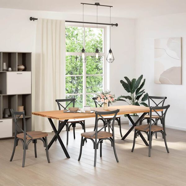 vidaXL Крака за трапезна маса, X-образни, 2 бр., черни, 90 x (72-73) см, стомана