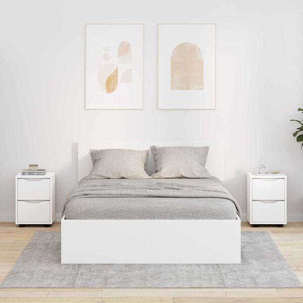 vidaXL Нощни маси 2 pcs Бяло 30,5 x 30 x 43 см Инженерно дърво