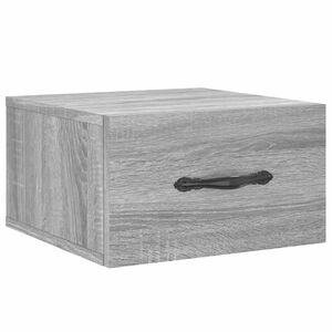 vidaXL Нощно шкафче за стенен монтаж, сив сонома, 35x35x20 см