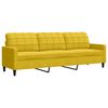 vidaXL Комплект дивани от 4 части с възглавници, жълт, кадифе