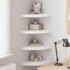 323909 vidaXL Floating Corner Shelves 4 pcs High Gloss White 35x35x3,8 cm MDF