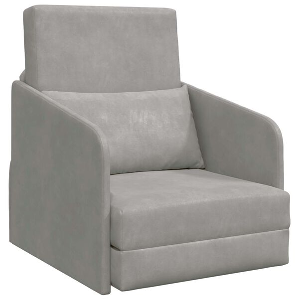 vidaXL Диван легло Светлосиво 65 x 80 x 83 см Кадифе