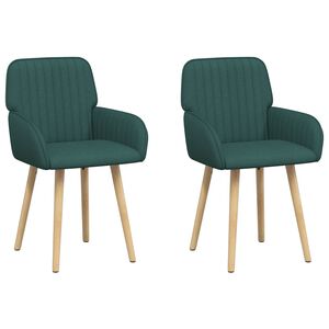 vidaXL Обедени столове 2 pcs Текстил Тъмнозелено 56,5 x 50 x 87,5 см