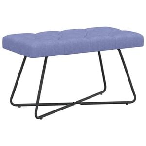 vidaXL Пейка с копчета Дънково син 80 x 40 x 46 см Текстил