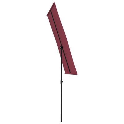 vidaXL Градински чадър с алуминиев прът, 180x110 см, бордо червен