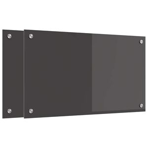 vidaXL Кухненски гръб 2 бр. Тъмен сив 70 x 40 cm закалено стъкло