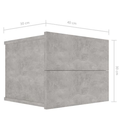 vidaXL Нощни шкафчета, 2 бр, бетонно сиво, 40x30x30 см, ПДЧ