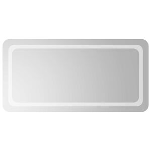 vidaXL LED огледало за баня Прозрачен 100 x 50 cm закалено стъкло