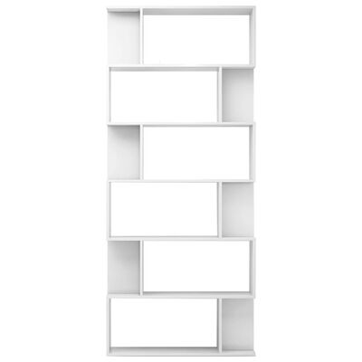vidaXL Библиотека/разделител за стая, бял гланц, 80x24x192 см