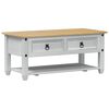 vidaXL Масичка за кафе Бяло 100 x 48 x 45 см Масивна борова дървесина