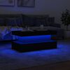 vidaXL Маса за кафе с LED осветление, бяла, 90x50x40 см