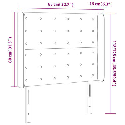 vidaXL LED горна табла за легло, тъмнокафява,83x16x118/128 см, плат
