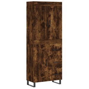 vidaXL Висок шкаф, опушен дъб, 69,5x34x180 см, инженерно дърво
