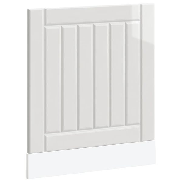 vidaXL Панел за миялна машина, Lucca, бял гланц, инженерно дърво