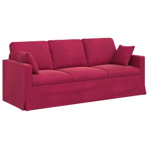 vidaXL Диван Виненочервен 198 x 78 x 80 см Кадифе