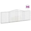 vidaXL Габионни кошници арка 6 бр 400x30x120/140см поцинковано желязо