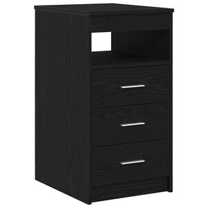 vidaXL Шкаф с чекмеджета, черен дъб, 40x50x76 см, инженерно дърво