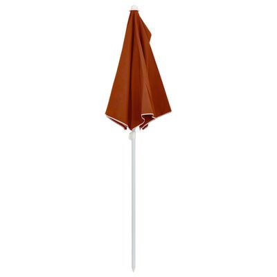 vidaXL Градински полукръгъл чадър с прът 180x90 см теракота