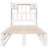 vidaXL Легло с рафтове за книги, без матрак, бял, 75x190 см, бор масив