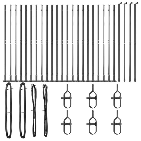 vidaXL Стълб за ограда. Друг 26 pcs Сив 3,2 x 3,2 x 78,5 см Стомана