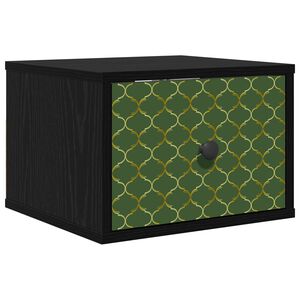 vidaXL Стенен шкаф за нощно шкафче GELEEN Черен дъб 36 x 33 x 25 см