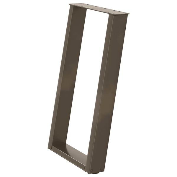 vidaXL Крака за трапезна маса, U-образни, 2 бр., естествена стомана, 60 x (72-73) см, стомана