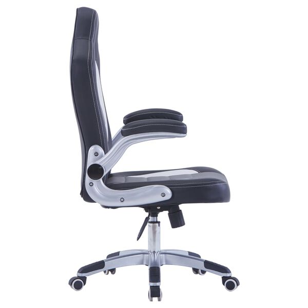 vidaXL Геймърски стол, черен, изкуствена кожа