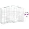 vidaXL Габионни кошници арка 50 бр 200x50x120/140см поцинковано желязо