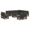 vidaXL Градински Софа Комплект 13 pcs Сив и тъмен сив полиратан