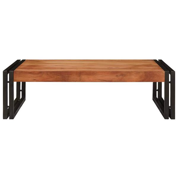 vidaXL Поличка за баня Кафяво 80 x 50 x 23 см Солидно акациево дърво