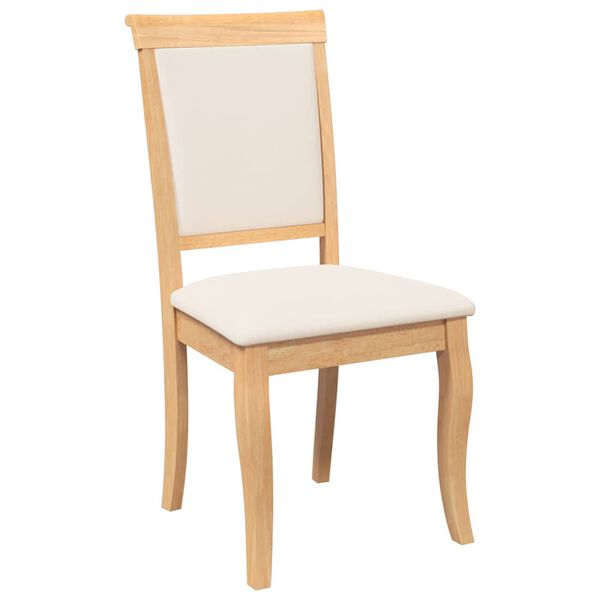 vidaXL Трапезни столове с възглавници 2 бр Естествено масивно дърво