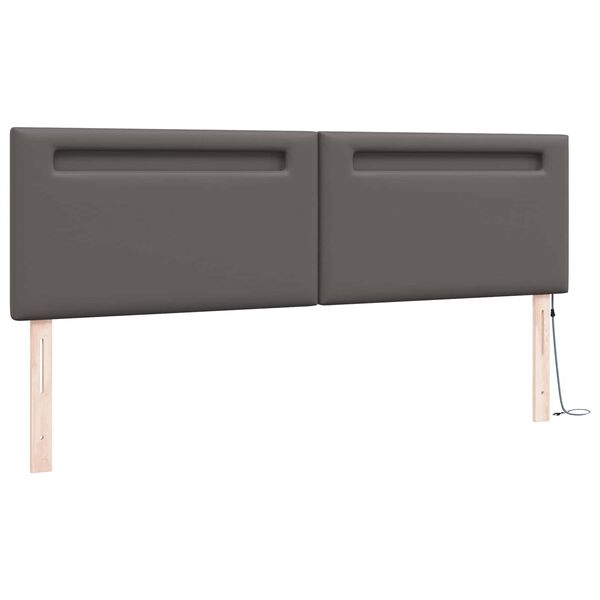 vidaXL LED глава Сив 180 cm Изкуствена