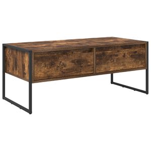 vidaXL Масичка за кафе Димящ дъб 100 x 46 x 40 см Инженерна дървесина