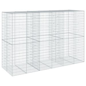 vidaXL Габионна кошница с покритие, 300x100x200 см, поцинковано желязо