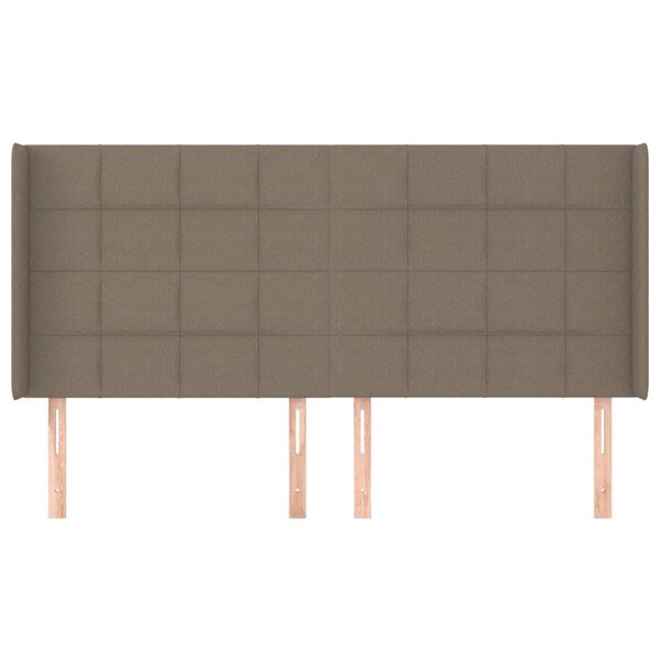 vidaXL Горна табла за легло с уши, таупе, 163x16x118/128 см, плат
