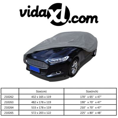 vidaXL Покривало за автомобил от нетъкан текстил XL