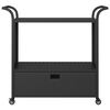 vidaXL Бар количка с чекмедже, черна, 100x45x97 см, полиратан