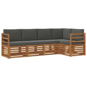 vidaXL Комплект секционен диван 5 pcs Натурален и Антрацит