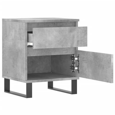 vidaXL Нощно шкафче бетонно сиво 40x35x50 см инженерно дърво