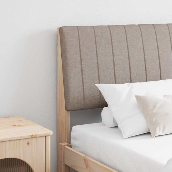 vidaXL Тапицирана табла Таупе 200 cm Солидно борово дърво