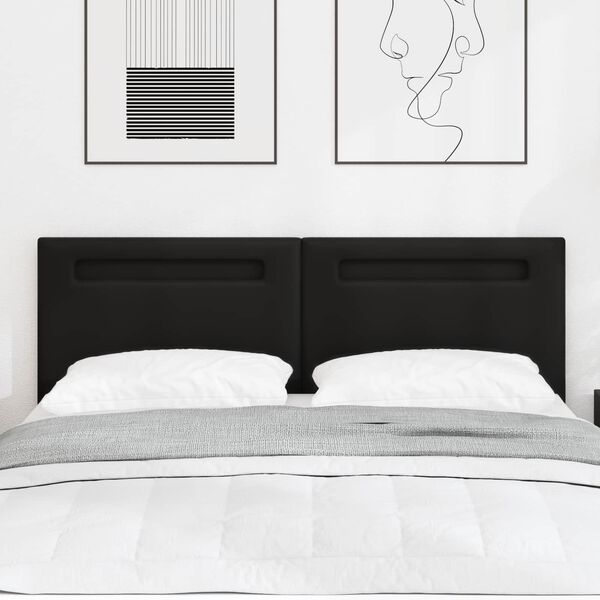 vidaXL LED глава Черно 144 см Изкуствена