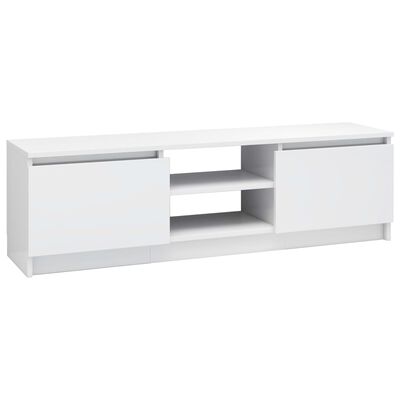 vidaXL ТВ шкаф, бяло със силен гланц, 120x30x35,5 см, ПДЧ