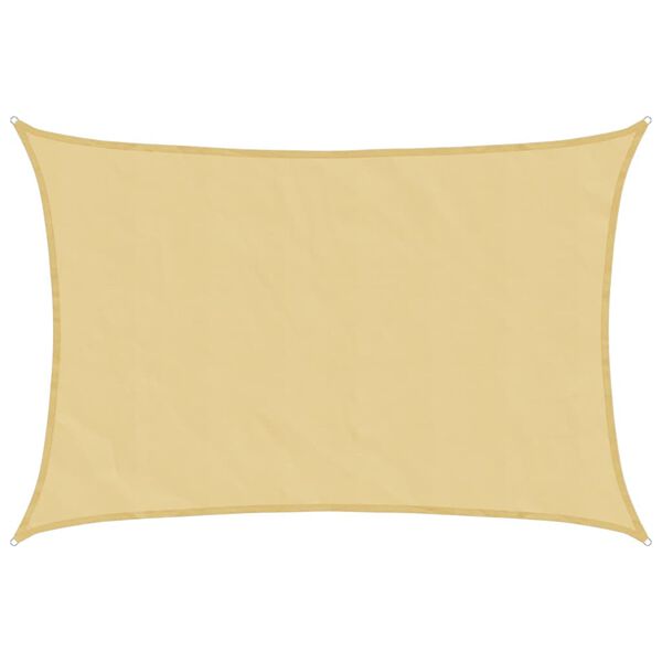 vidaXL Слънцезащитно платно пясъчно 6x4 м 100% полиестер Оксфорд