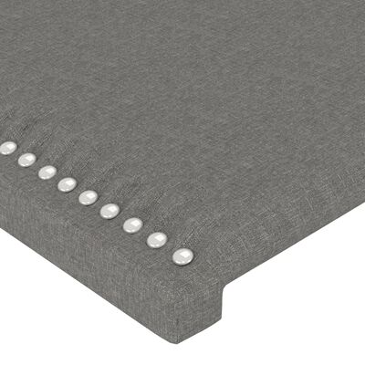 vidaXL LED горна табла за легло, тъмносива, 180x5x118/128 см, плат