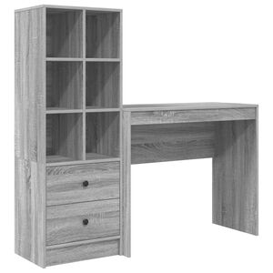 vidaXL Бюро Сив Сонома 135,5 x 40 x 127 см 2 бр.