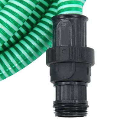 vidaXL Смукателен маркуч с PVC конектори зелен 1" 7 м PVC